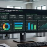 Cost-to-serve analytics dashboard showing self-service portal metrics and automation rate improvement